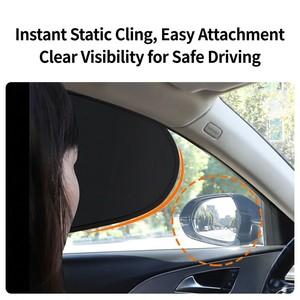 Pare-soleil universel pour vitres latérales de voiture, à fixation statique, en maille occultante, isolant thermique, protection contre les rayons UV pour bébés, enfants et animaux domestiques - Product Image 3