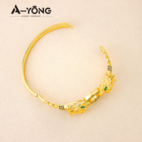 Bracelet en or plaqué or 18k pour femme, bijou à Double tête avec motif léopard
