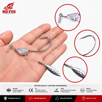 Têtes de jig en acier inoxydable Red Eyeds avec clip à ressort, lame et hameçon offset – Échantillon gratuit – Leurre de pêche renforcé – Meilleure vente en gros