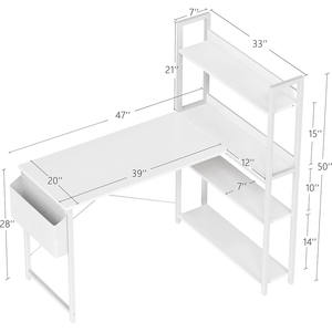 47 pouces en forme de L ordinateur <span class=keywords><strong>bureau</strong></span> de jeu en bois matière plastique étagère de rangement pour <span class=keywords><strong>bureau</strong></span> à domicile salon coin <span class=keywords><strong>bureau</strong></span> Design - Product Image 5