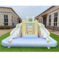 Pastell Wasser rutsche Aufblasbare Rutschen für Kinder Party verleih Splash Slide Pool Wet Dry Aufblasbare Türsteher Combo mit Gebläse