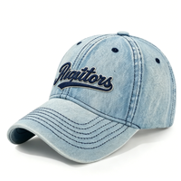 Gorra de Béisbol Unisex con Logotipo Bordado en 3D, Color Azul Claro, Denim Lavado, Transpirable, Impermeable, Ajustable, Estilo Urbano, Gorra de Papá