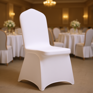 Coprisedie bianchi in spandex elasticizzato, 50 pezzi, vestibilità universale, lavabili in lavatrice, per matrimoni, cene, celebrazioni, stile moderno - Product Image 3