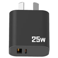 Chargeur double USB-C certifié PD25W et PSE25W, normes australiennes ; certifié SAA, spécifications australiennes, charge rapide