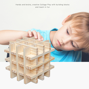 Baru mainan Montessori kayu kualitas tinggi warna-warni kayu DIY kayu Log warna mainan blok bangunan set konstruksi kayu - Product Image 3