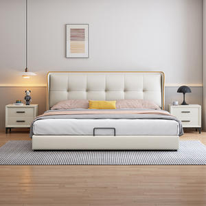 Cama Minimalista Moderna con Diseño de Pata de Gato, Cama Doble de 1.8M con Almacenamiento y Tapicería, Muebles de Dormitorio de Lujo Ligero - Product Image 3