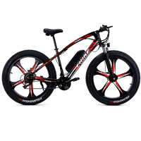 Vélo de montagne électrique à pneus larges de 26 pouces, 350W, batterie au lithium 36V, 21 vitesses, moteur à moyeu arrière, freins à disque, vélo électrique avec roues en alliage à 5 branches