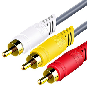 Câble d'interconnexion audio stéréo 2RCA mâle vers 2RCA mâle, double tête Lotus, bornes plaquées or/nickel, blindé pour amplificateur TV - Product Image 1