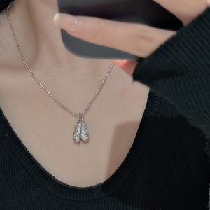 สร้อยคอจี้ล็อคแห่งสันติภาพเงินแท้ S925 ดีไซน์เรขาคณิตแบบจีน คำมงคล ดีไซน์หรูหรา ไม่ซ้ำใคร - Product Image 3