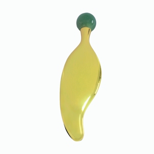 Rodillo de Jade para el Rostro con Mango de Aleación de Zinc en Forma de Hoja de Obsidiana Natural, para el Cuidado de la Piel y Anti-Hinchazón de Ojos - Product Image 3