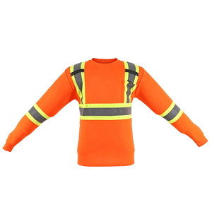 Camiseta de Seguridad Reflectante con Logotipo Personalizado OEM, Uniforme de Tráfico Vial de Secado Rápido con Cinta Plateada de 2 Pulgadas y Manga Larga, Clase 2 ANSI - Product Image 1