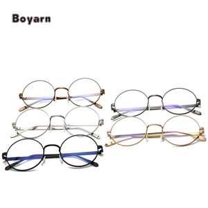 نظارة معدنية صفر ديوبتر من المصمم العتيق من Boyarn ، نظارات بمرآة بإطار بصري عادي وإطار قصر النظر - Product Image 2