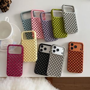 Coque de protection antichoc unie à perles creuses style Instagram, idéale pour iPhone 16 Pro Max et Apple 17 - Product Image 1