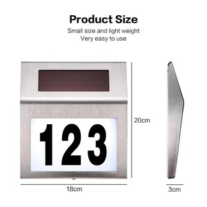 Luz de señal de dirección con energía solar LED a prueba de agua, lámpara solar para exteriores para puerta de hotel de <span class=keywords><strong>casa</strong></span> - Product Image 6