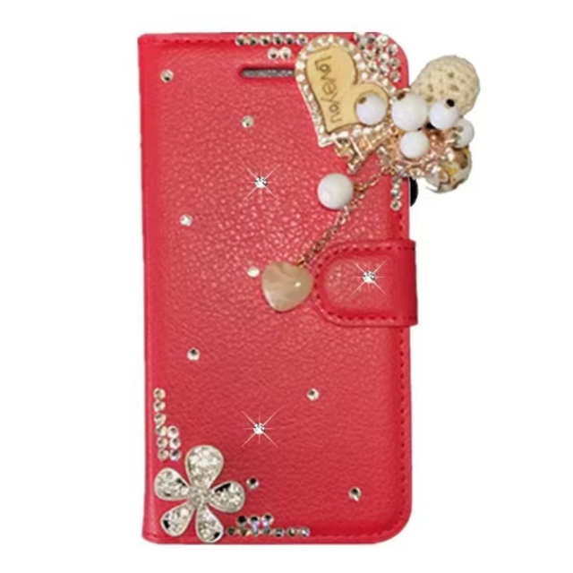 New 3D Handmade Crystal Shiny Diamond PU Leather Cover for iPhone 7 8 11 12 13 14 15 1617 Plus Pro Max Mobile Phone Case