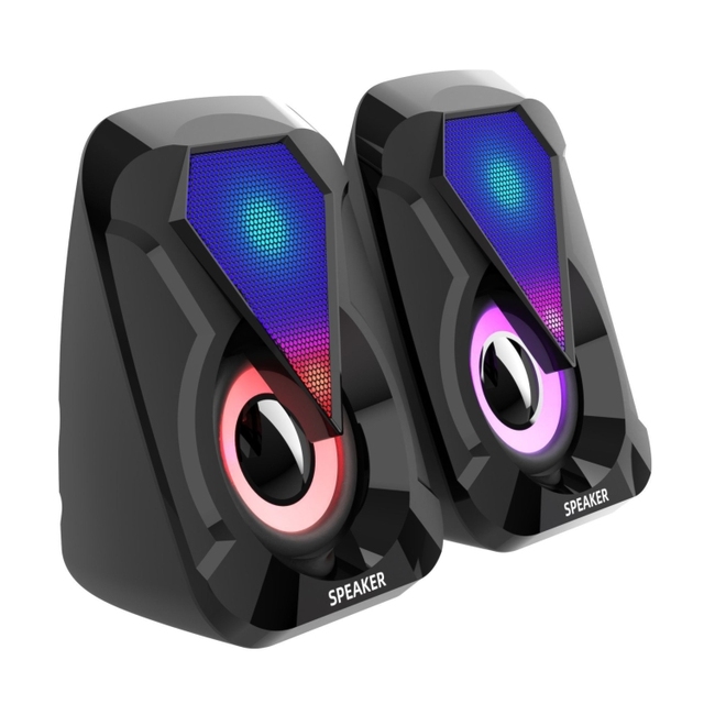 Factory Wholesale USB Wired Computer Speakers Home Desktop Game Audio Colorful Lighting Speakers for Pc Laptop Desktop