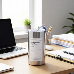 Gobelet isotherme en acier inoxydable 600 ml, grande capacité, avec paille, pour les voyages et les cadeaux - Product Image 3