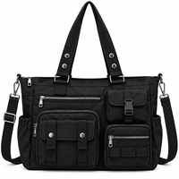 Sac fourre-tout en polyester grande capacité personnalisé pour les voyages, le travail, sac à bandoulière multi-poches avec sangle réglable