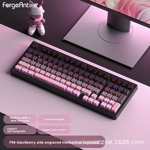 HZGAMER F98 87键有线机械游戏键盘绿茶红PBT多色渐变侧印办公游戏 - Product Image 6