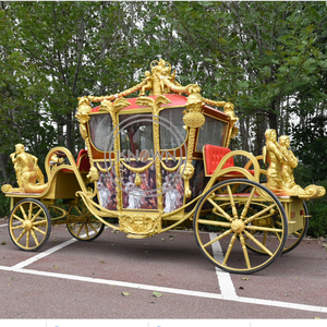 Chariot <span class=keywords><strong>royal</strong></span> rétro sculpté, calèche électrique tirée par des chevaux, couleur dorée, calèche de tourisme européenne à vendre - Product Image 4