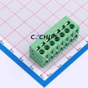 MX205R-5.0-07P-GN01-Cu-A Spring Terminal Block Through hole Component (THT),P=5mm Connector 1x7P 5mm Green Right Angle Insert - Product Image 1