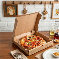 Boîtes à pizza en papier kraft personnalisées avec logo, qualité alimentaire, carton ondulé, emballage pour pizza en gros