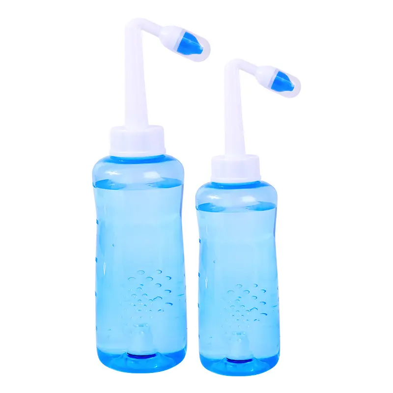 पानी नाड़ी साइनस नाक सिंचाई की बोतल नाक को साफ-सफाई के दो नोजल से