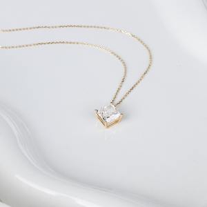 Pendentif en diamant de laboratoire taille princesse de 2,00 carats, en platine 950, or jaune 14K/18K, bijoux de luxe pour mariage, fête, anniversaire - Product Image 3
