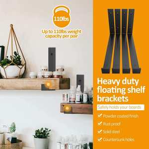 <strong>Shelves</strong> <strong>Brackets</strong> DIY Custom Wholesale Hook L Support Cast Iron Wall Mounted Heavy Duty Floating <strong>Metal</strong> Steel <strong>Brackets</strong> <strong>Shelf</strong> - Product Image 5