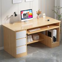 Petit bureau d'ordinateur en MDF avec tiroir pour clavier, table de bureau moderne, table d'étude, bureau d'écriture, instructions d'assemblage, multifonction
