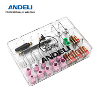 ANDELI 49 pièces torche de soudage TIG lentille de gaz battue pour WP-17/18/26 Kit de tasse en verre Pyrex accessoires de soudage GTAW durables et pratiques