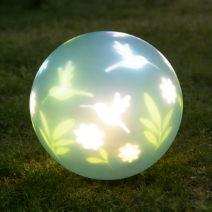 चमकदार एलईडी लाइट गार्डन प्लास्टिक फ्लैशिंग लालटेन बॉल घूर्णन टाइमर आउटडोर लैंप - Product Image 6