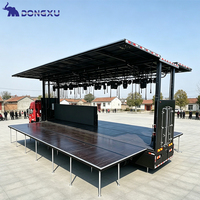 Remolque de Camión Semi-Remolque con Escenario Móvil para Eventos al Aire Libre, Estándar Americano, para Conciertos, Evangelismo, Promoción y Elecciones