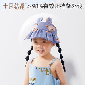 Gorra con visera de protección solar para niños, protección UV de verano de algodón transpirable para niños de 1 a 6 años - Product Image 3