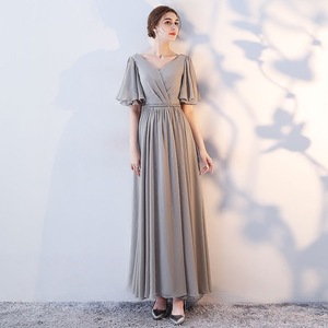 S2697F <span class=keywords><strong>Vestido</strong></span> de Dama de Honor Gris Talla Grande de Alta Calidad para Primavera 2025 - Product Image 3