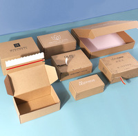 Bande ondulée auto-adhésive avec Logo personnalisé, boîte en papier d'expédition avec fermeture éclair, petit Kraft recyclé, expédition blanche