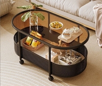 Table d'appoint mobile en verre de luxe léger, chariot de canapé moderne, table de chevet, petite table basse pour petit appartement, mobilier de maison