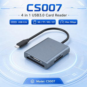 Lecteur de cartes <span class=keywords><strong>USB</strong></span> <span class=keywords><strong>C</strong></span> <span class=keywords><strong>USB</strong></span> 3.0 4 en 1, <span class=keywords><strong>adaptateur</strong></span> de <span class=keywords><strong>carte</strong></span> mémoire haute vitesse 5 Gbps CF MS <span class=keywords><strong>SD</strong></span> TF, prise en charge de la lecture simultanée pour ordinateur portable - Product Image 2