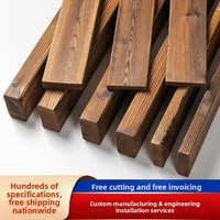 Korrosionsbeständige Karbonisierte Massivholzplatte Rechteckige Holzleiste Wandpaneel Decke Innenhof Weinregal