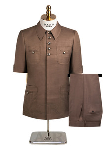 Completi Formali da Uomo per Cene <span class=keywords><strong>Eleganti</strong></span>, Outfit per Feste Quotidiane, Moda Maschile Slim Fit, Blazer a Maniche Corte e <span class=keywords><strong>Pantaloni</strong></span>, Set 2 Pezzi - Product Image 5