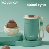 DILLER - Taza Térmica de Acero Inoxidable con Correa, Aislamiento al Vacío, Portátil, para Viajes, con Logotipo Personalizado