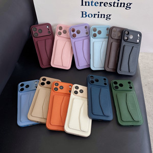 Étui en cuir PU simple style professionnel pour <span class=keywords><strong>iPhone</strong></span> 13 <span class=keywords><strong>14</strong></span> 15 16 17 18 <span class=keywords><strong>Pro</strong></span> <span class=keywords><strong>Max</strong></span> avec fentes pour cartes, pochette à monnaie et protection de l'objectif de l'appareil photo - Product Image 1