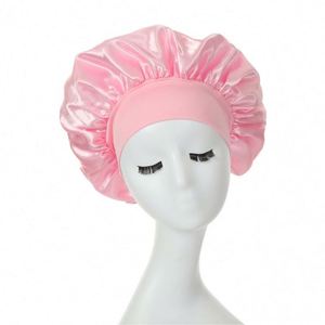 Bonnets en satin soyeux les plus vendus pour femmes, bande élastique large, bonnet pour cheveux avec logo personnalisé - Product Image 1
