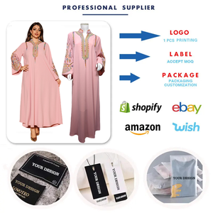 Abito Musulmano Trendy per Donne del Medio Oriente, Stile Dubai <span class=keywords><strong>Aya</strong></span>, Ricamato, Veste Islamica Marocchina Kaftan Ar Ic Jal Iya - Product Image 4