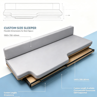 Matelas de couchage manuel extensible de luxe pour cabine de camion, ignifuge PVC de niveau 1, rétractable, accessoires intérieurs de voiture pour conducteur