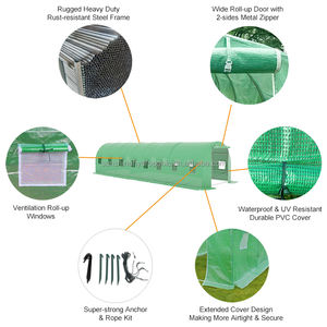 Serres en verre préfabriquées pour l'agriculture et le commerce Film plastique <span class=keywords><strong>PVC</strong></span> résistant aux UV Serre tunnel en poly pour plantes - Product Image 2