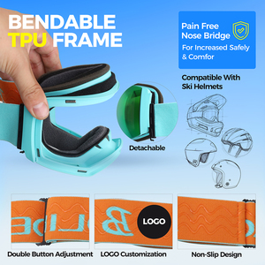 Lunettes de <span class=keywords><strong>ski</strong></span> minimalistes élégantes de vente directe d'usine avec la conception de profil bas pour les skieurs de sports de plein air modernes - Product Image 4