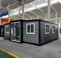 Maison de conteneur hôtelier préfabriquée de luxe, mobile et extensible, 2 chambres, construction en panneaux sandwich en acier