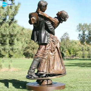 Индивидуальные полноразмерные романтические уличные современные скульптуры из полированной нержавеющей стали: модные парные танцующие фигуры, обнаженный танцующий мужчина - Product Image 5