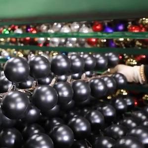 Nouveau ensemble de boules de Noël faites à la main rayé et étoile à cinq branches opposé à la décoration de pendentif d'arbre de sexe - Product Image 1